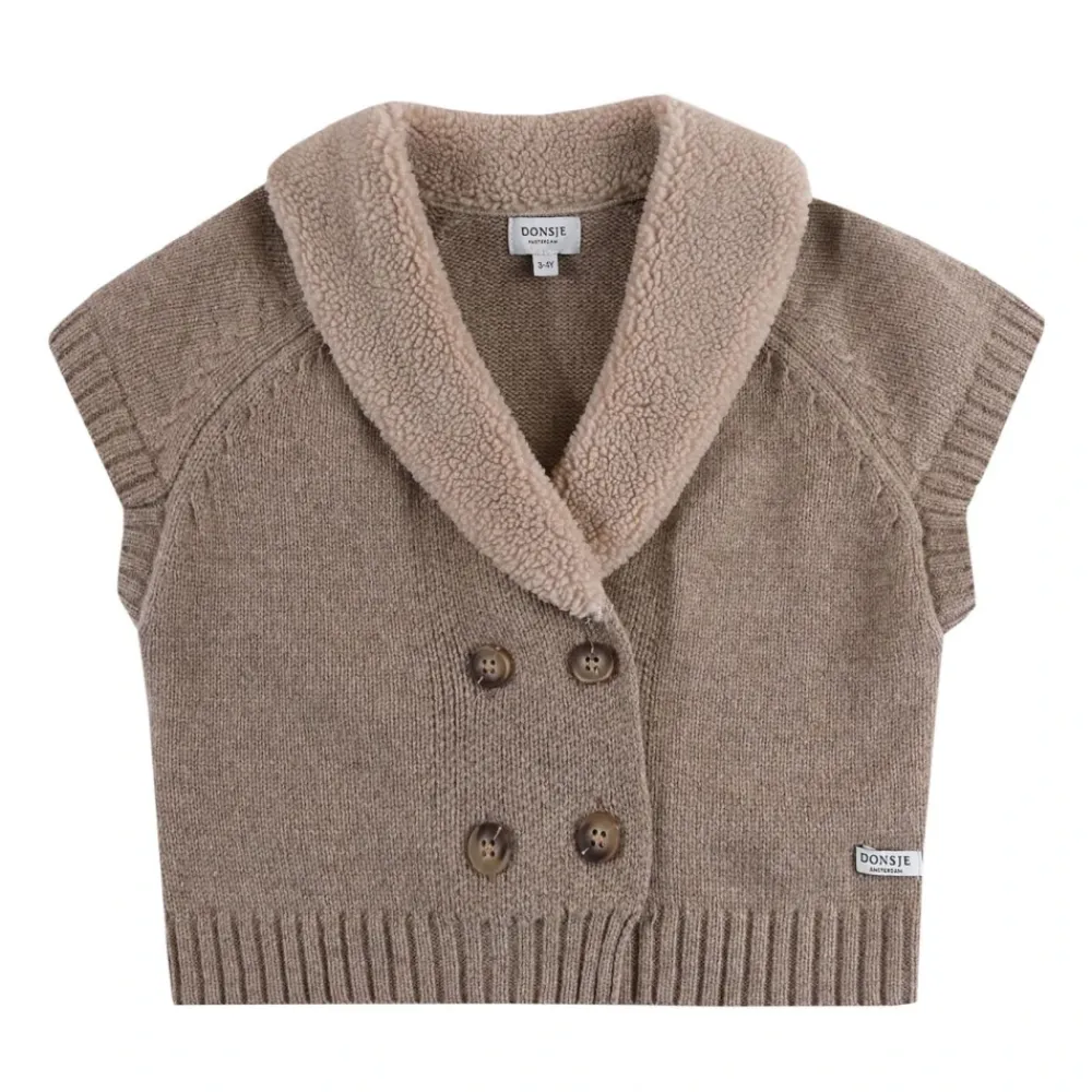 Merinowolle Ärmellose e Strickjacke>Donsje Best