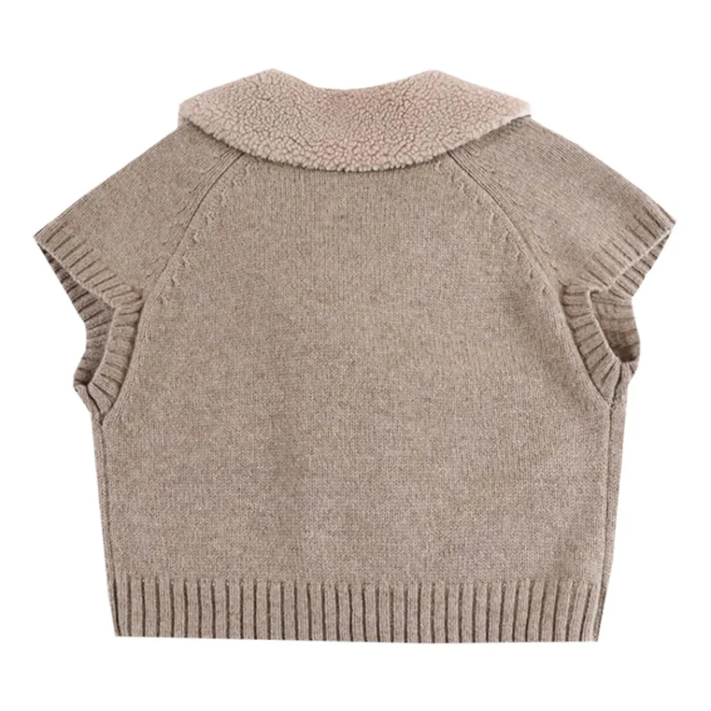 Merinowolle Ärmellose e Strickjacke>Donsje Best