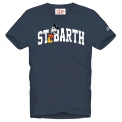 Mickey College Baumwoll T-Shirt>MC2 Saint Barth New