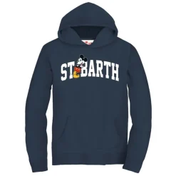 Mickey College Flamed Fleece Hoody>MC2 Saint Barth