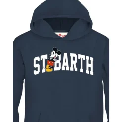 Mickey College Flamed Fleece Hoody>MC2 Saint Barth