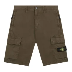 Militäre Cargo-Shorts mit Logopatch>Stone Island