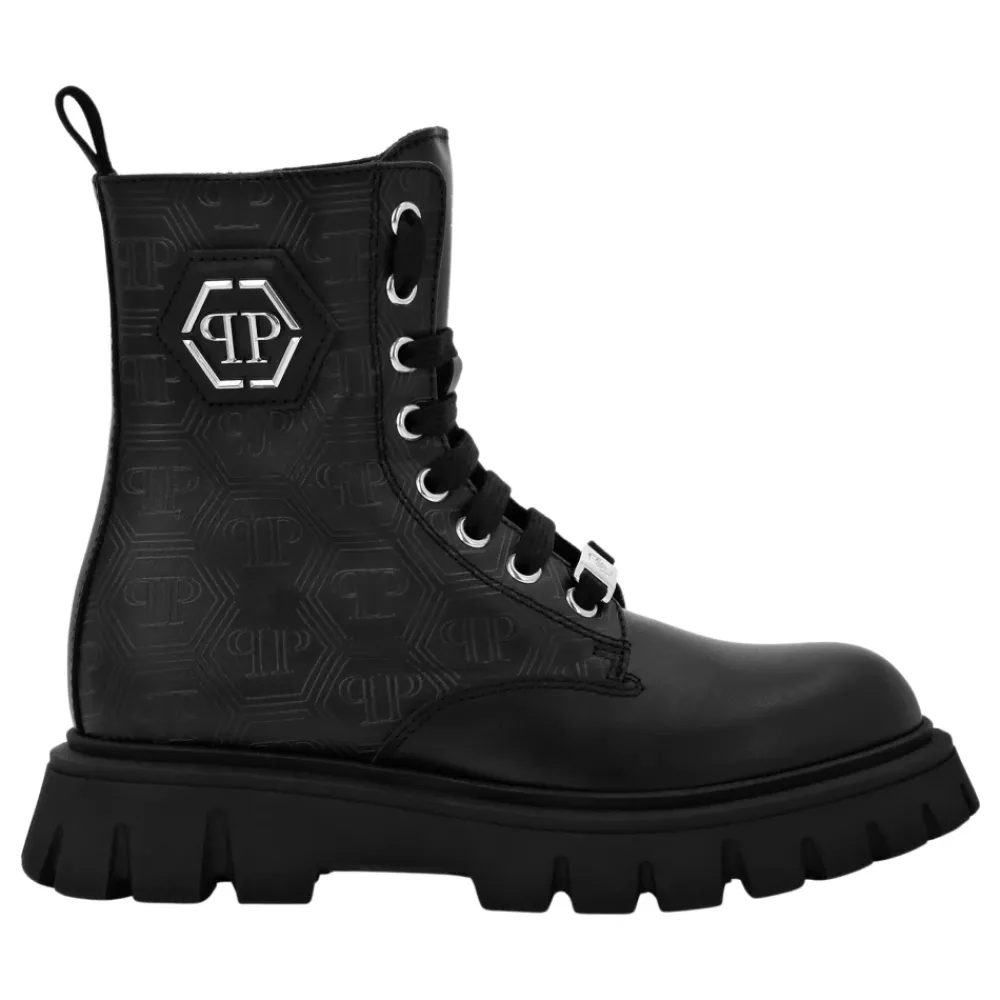 Nappa Leder Mid Boots Hexagon Monogram>Philipp Plein Outlet
