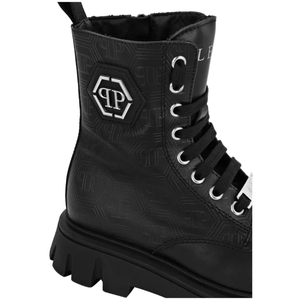 Nappa Leder Mid Boots Hexagon Monogram>Philipp Plein Outlet