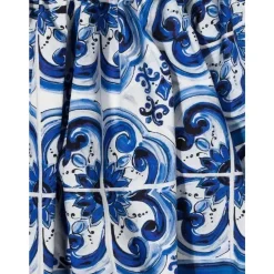 Oberteil mit Majolika-Print aus Popeline><noscript><img width=