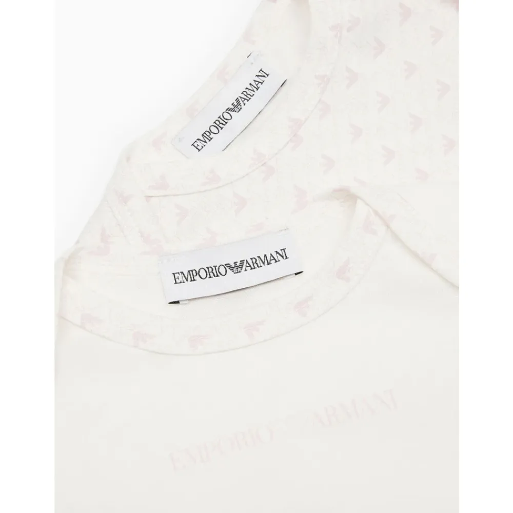 Pack mit zwei Jersey-Bodys mit Op-Art-Adlern und Logo>Emporio Armani Online