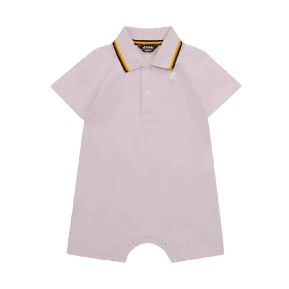 Pagliaccetto con collo a Polo in costina rigato>K-Way Discount