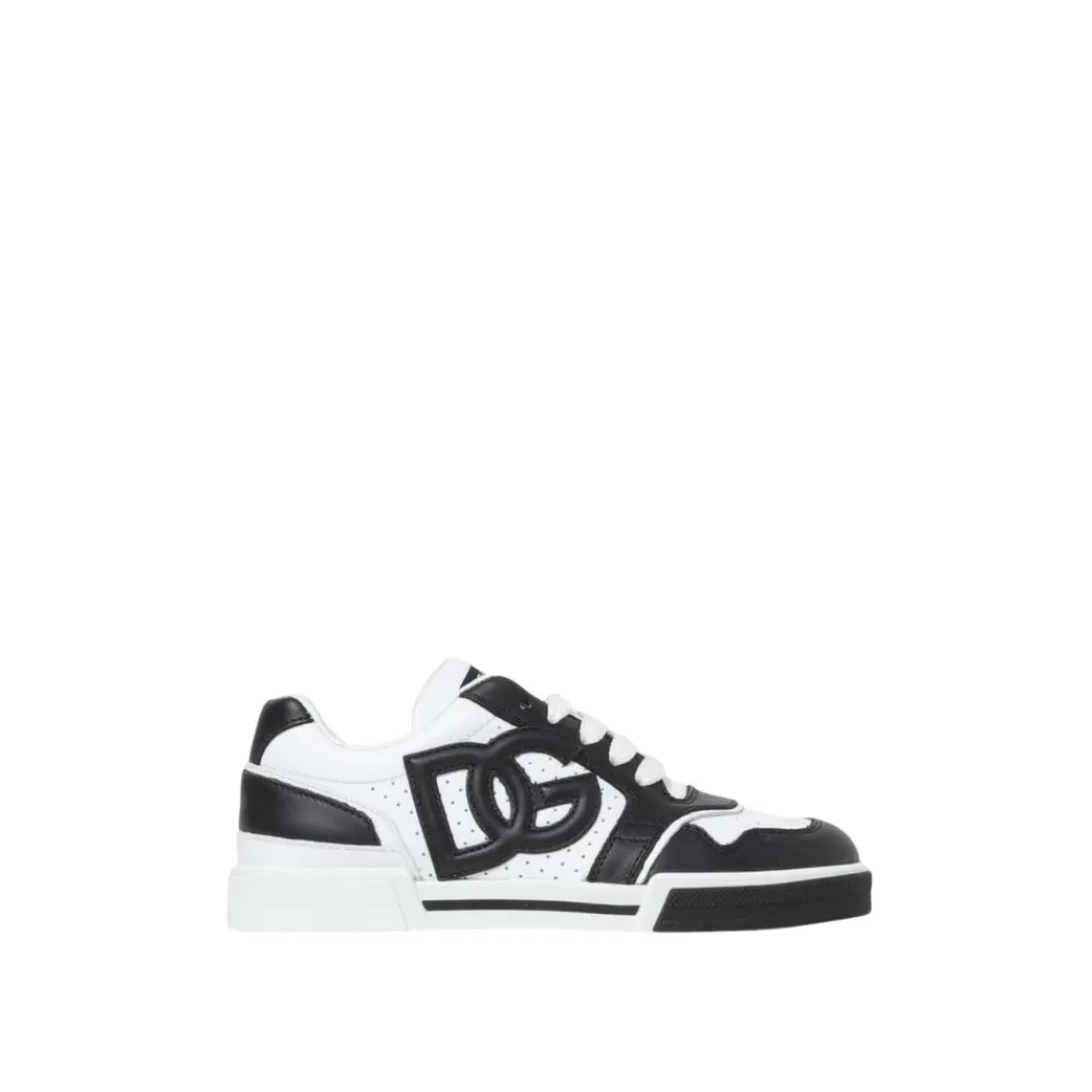 Perforierte Ledersneaker mit geprägtem Detail>Dolce & Gabbana Sale