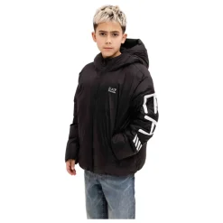 Polar Logo Padded Hooded Jacket>Emporio Armani