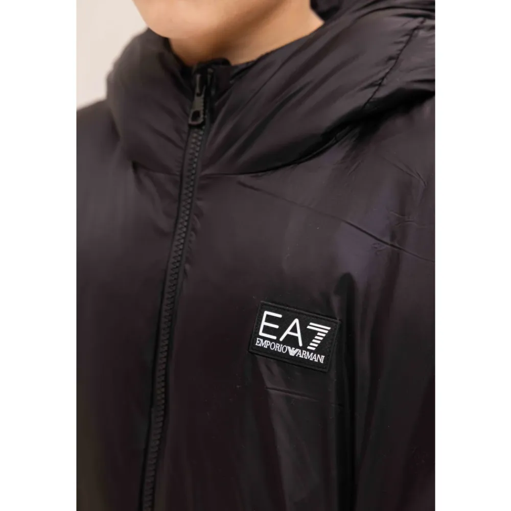 Polar Logo Padded Hooded Jacket>Emporio Armani