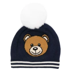 Pom Pom Strickmütze mit Teddy-Logo>Moschino Clearance
