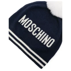 Pom Pom Strickmütze mit Teddy-Logo>Moschino Clearance