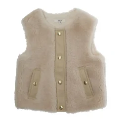 Ärmelloser Rundhalsmantel mit Knopfverschluss vorne>Chloé Outlet