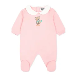 Fleece-Strampler mit Teddybär>Moschino