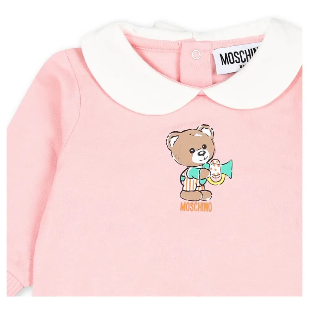 Fleece-Strampler mit Teddybär>Moschino