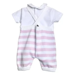 Gestreiftes Baumwoll-Salopette-Kleid>Little Bear Hot