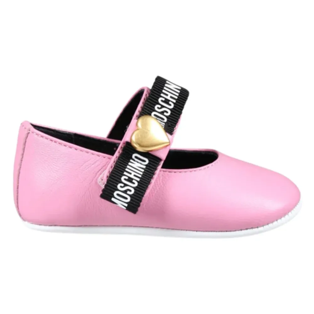 Lederballerinas mit Schleife>Moschino Hot