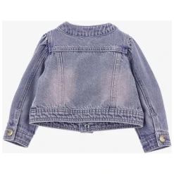 Rose Fleece Denim Jacket in Blue>Monnalisa Online