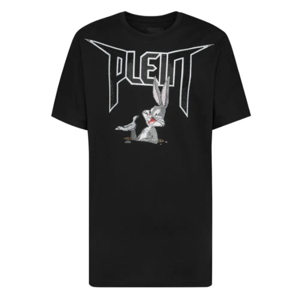 Rundhals-T-Shirt Strass Signature>Philipp Plein Clearance