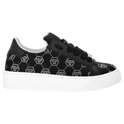 Satin Lo-Top Sneakers Monogram Strass>Philipp Plein Hot