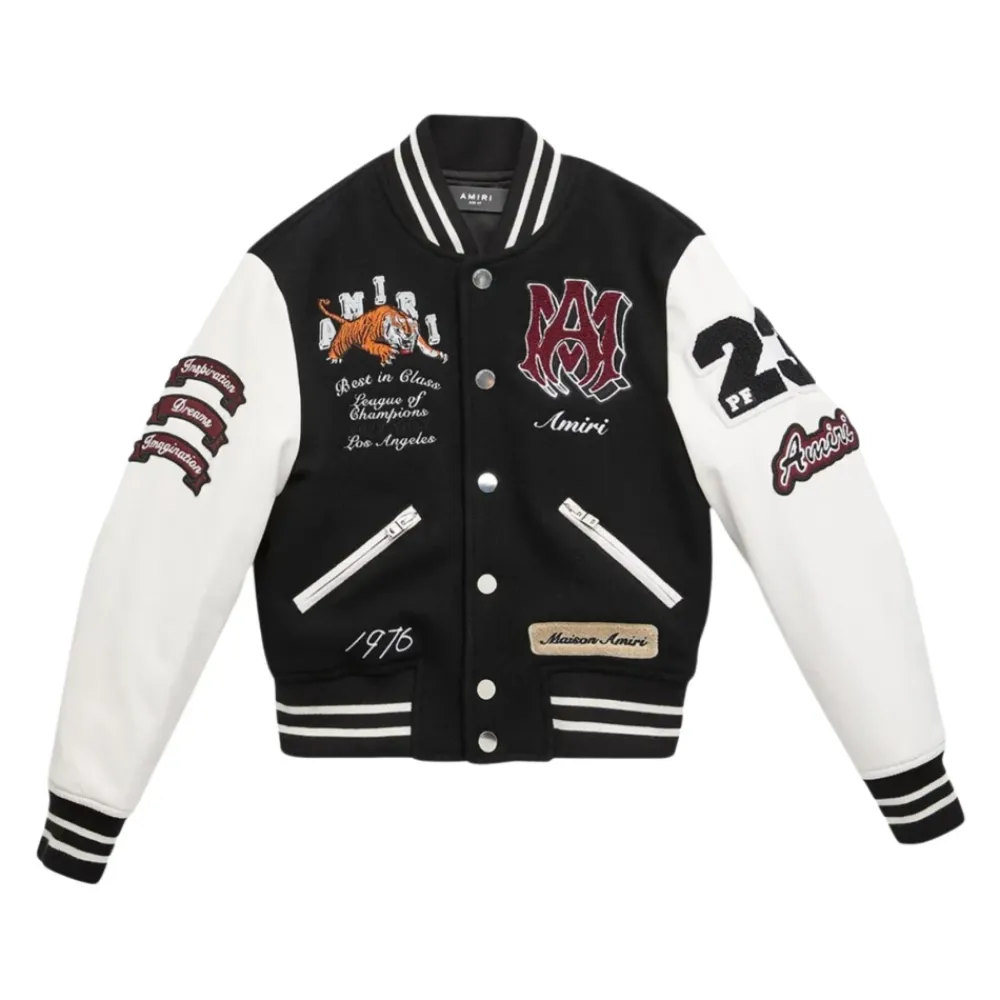 e Bomberjacke mit mehrfarbiger Stickerei>Amiri Outlet