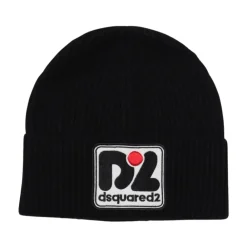 e gerippte Strickmütze mit Logopatch>Dsquared2 Discount
