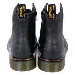 e Leder Bikerstiefel mit Gelben Nähten><noscript><img width=