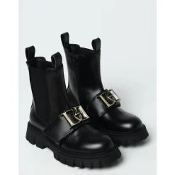 e Lederknöchelstiefel mit Schnalle>Dsquared2 Discount
