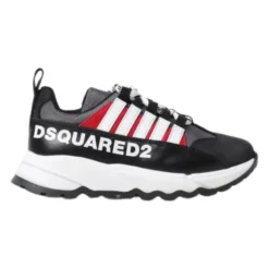 e Ledersneaker für Kinder mit weißen Streifen>Dsquared2 Best