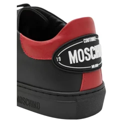 e Leder-Sneakers mit rotem Kontrasteinsatz><noscript><img width=