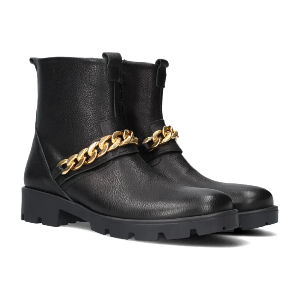 e Leder-Stiefeletten mit Kette>Omoda Outlet