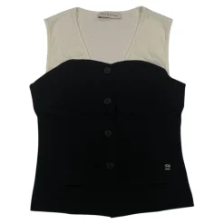 e Weste mit cremefarbenem Rippenoberteil>Manila Grace Sale