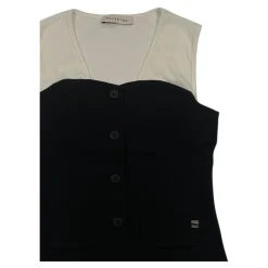 e Weste mit cremefarbenem Rippenoberteil><noscript><img width=