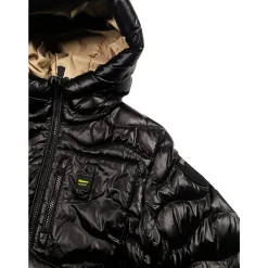 er Gesteppter Langer Kapuzenmantel>Blauer Hot