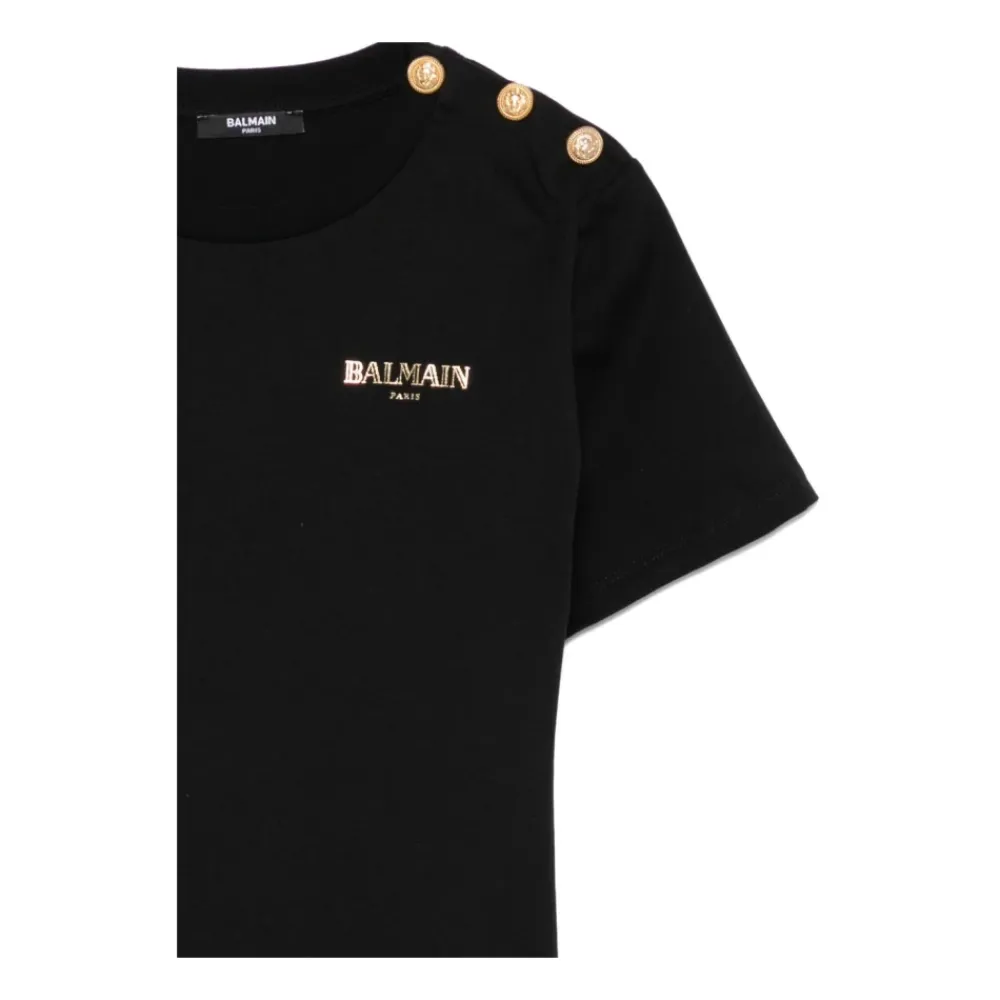 es & Goldenes Stilvolles Mädchen T-Shirt>Balmain Outlet