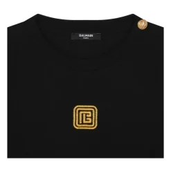 es T-Shirt mit gesticktem Logo><noscript><img width=