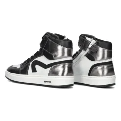 Silberne High Top Mädchen Sneakers><noscript><img width=
