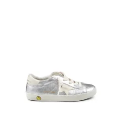 Silberne Vintage-Sneakers aus Leder mit ikonischem Stern>Golden Goose Sale