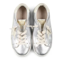 Silberne Vintage-Sneakers aus Leder mit ikonischem Stern>Golden Goose Sale