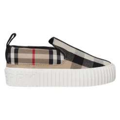 Slip-On Sneakers Beige Checks>Burberry Clearance