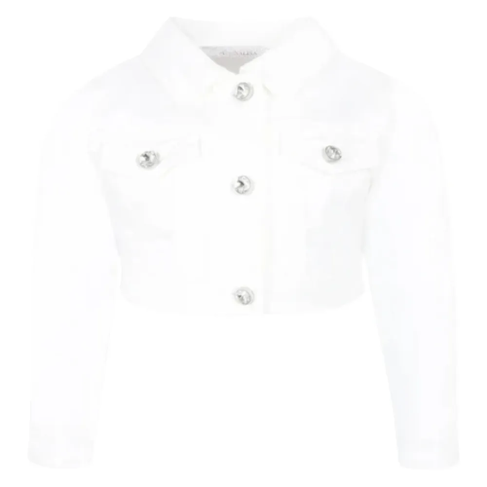 Stretch Denim Jeans Jacke>Monnalisa Sale