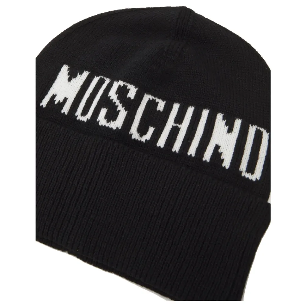Strickmütze mit Logo>Moschino Sale