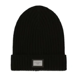 Strickmütze mit Logo-Plakette>Dolce & Gabbana Sale