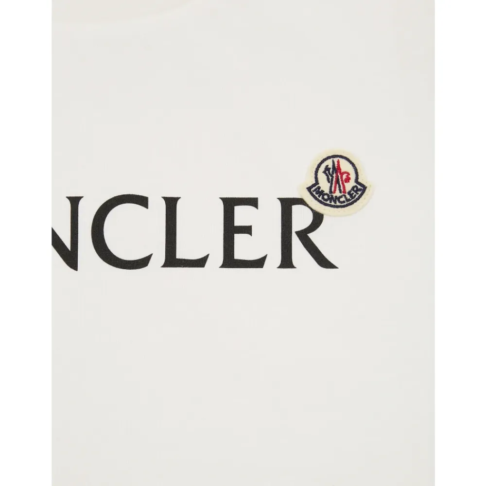 T Shirt Manica Corta Logo Ricamato>Moncler Clearance