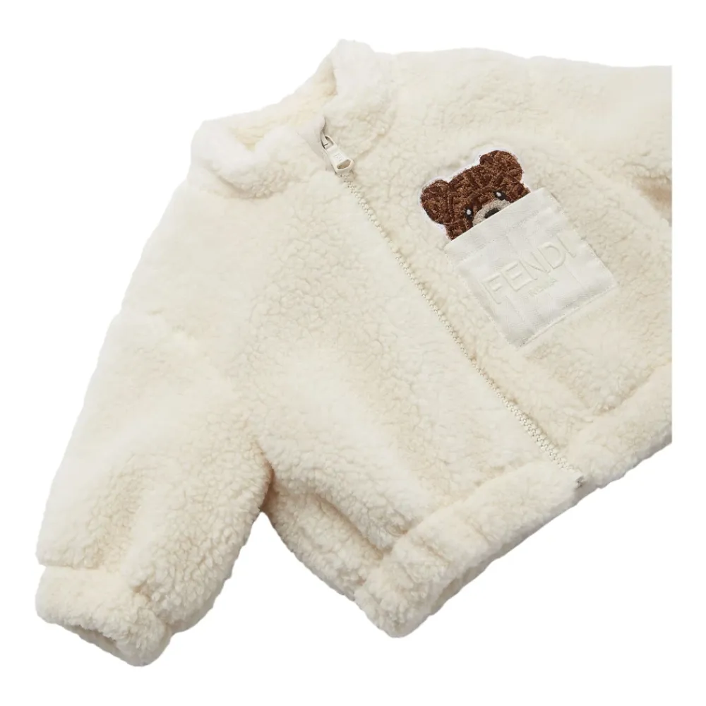 Teddy Fleece Baby Jacke mit Textur>Fendi New