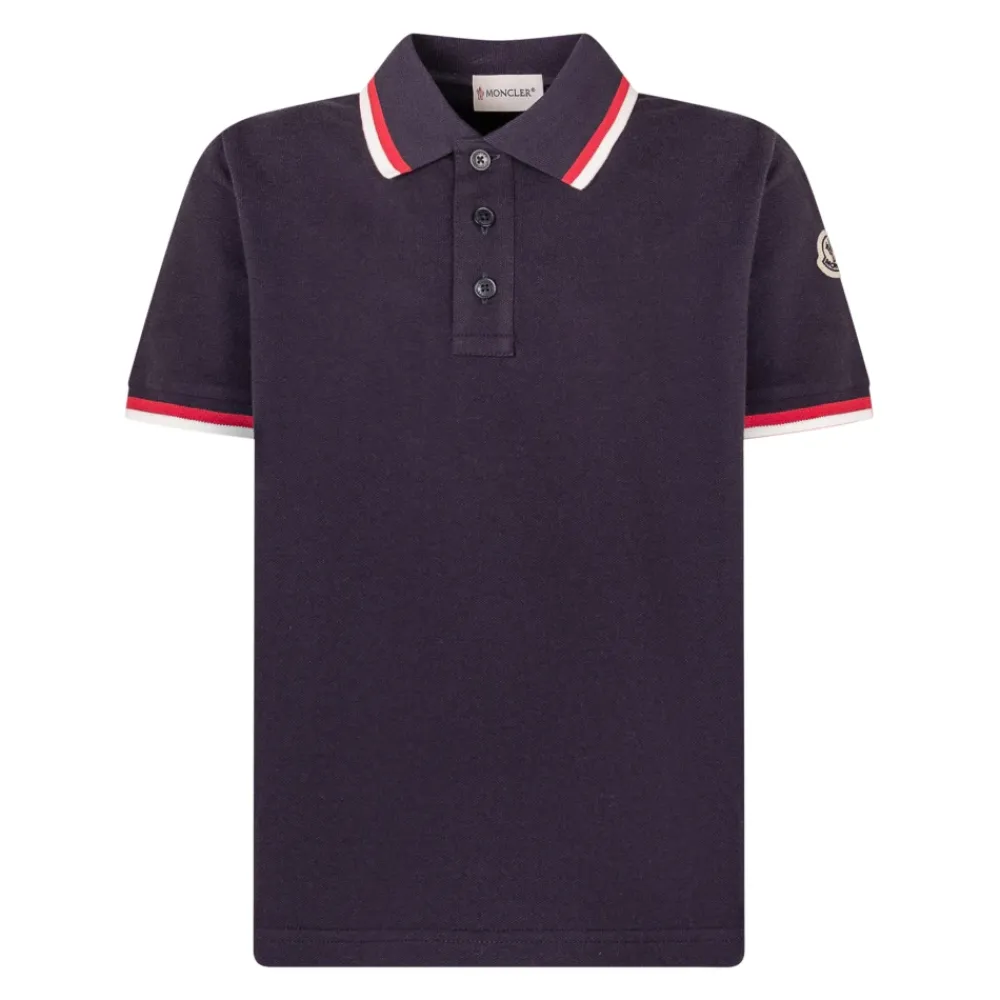 Trikot-besetztes Baumwoll-Poloshirt>Moncler Clearance