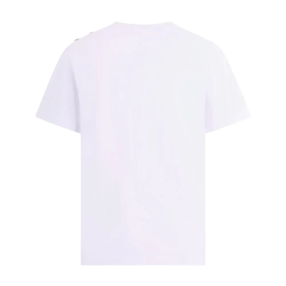 T-Shirt mit Knopfdetail und Logo>Balmain Outlet
