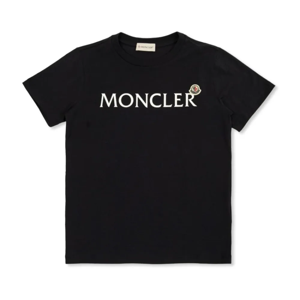 T-Shirt mit Print-Logo aus Baumwolle>Moncler
