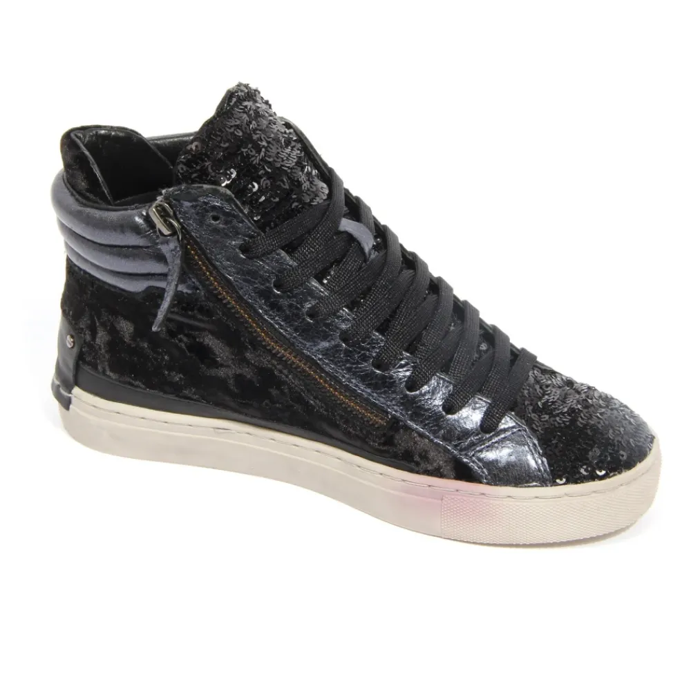 Velvet Paillettes Sneakers>Crime London New