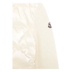 Wattierte Strickjacke mit Wollanteil und Reißverschluss>Moncler Outlet